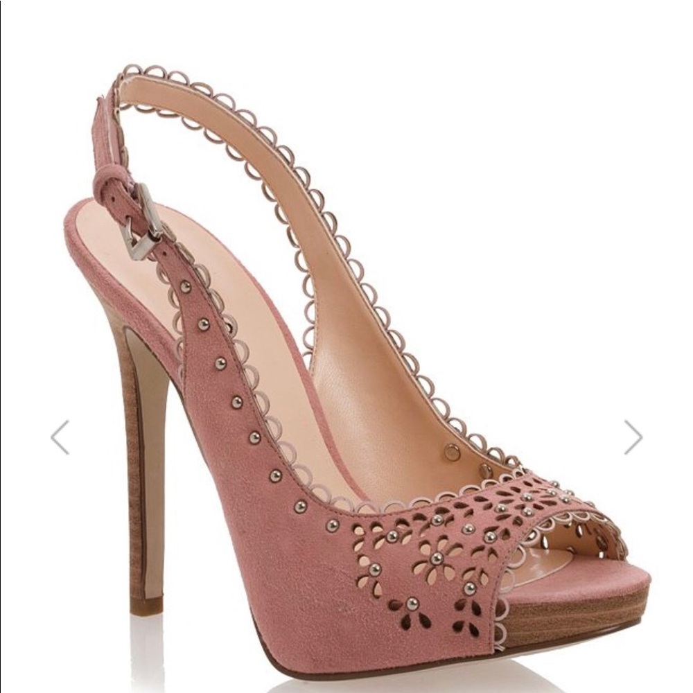 GWBOARDY GUESS PINK SUEDE HEELS